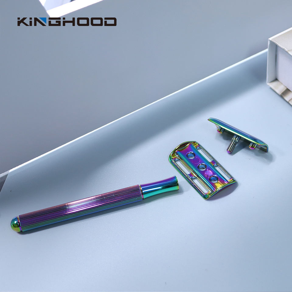 Hot Selling Classic Metal Handle Rainbow Color Razor Double Edge ...
