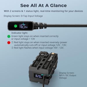 Para SmallRig D-Tap a batería simulada de doble cara de con puerto de CC de 1, monitor de pantalla LED, transmisores de vídeo inalámbricos - Product Image 5