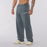 Customize Men's Oversized Washed Pants High Quality Cotton Plus Size Baggy Stacked Gym Sports Pants DTG Screen Printing Pants