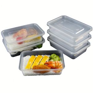 Contenants alimentaires en plastique jetables carrés noirs sans BPA ni PFAS, résistants à la micro-ondes, au congélateur et à l'humidité, pour la restauration en gros - Product Image 1