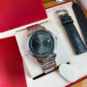 Reloj de Hombre Mecánico Automático con Esfera Gris Antracita Estilo Diseñador Clásico, Correa de Acero Inoxidable 316L, Fecha Luminosa - Product Image 3