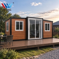 Casa Contenedor Compacta y Expandible de 18 m², Casa Prefabricada Pequeña con Dormitorio y Baño para Jardín, Oficina o Granja