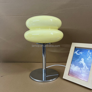 Lampe de table en verre <span class=keywords><strong>hamburger</strong></span> Style nordique minimaliste Bauhaus Vintage pour salon Chambre à coucher Décoration de chevet Lumière d'ambiance nocturne - Product Image 2