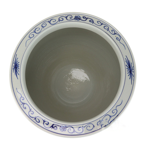 <span class=keywords><strong>Maceta</strong></span> Grande de Cerámica Pintada a Mano de Lujo de Jingdezhen, Ecológica, de <span class=keywords><strong>20L</strong></span>, con Diseño de Flores y Pájaros en Azul Antiguo y Blanco, para Exteriores - Product Image 5