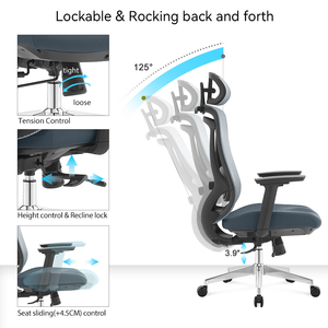 Silla de Oficina Ergonómica NOEL, Sillas de Oficina de Malla, Silla Completa con Certificación Biffma, OEM, Moderna, para Muebles de Oficina - Product Image 4