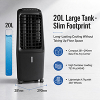 Pendingin Udara Digital 60W AC 30W DC dengan Kontrol Sentuh, Bertenaga Baterai, untuk Pesta di Taman, Desain Tanpa Kabel