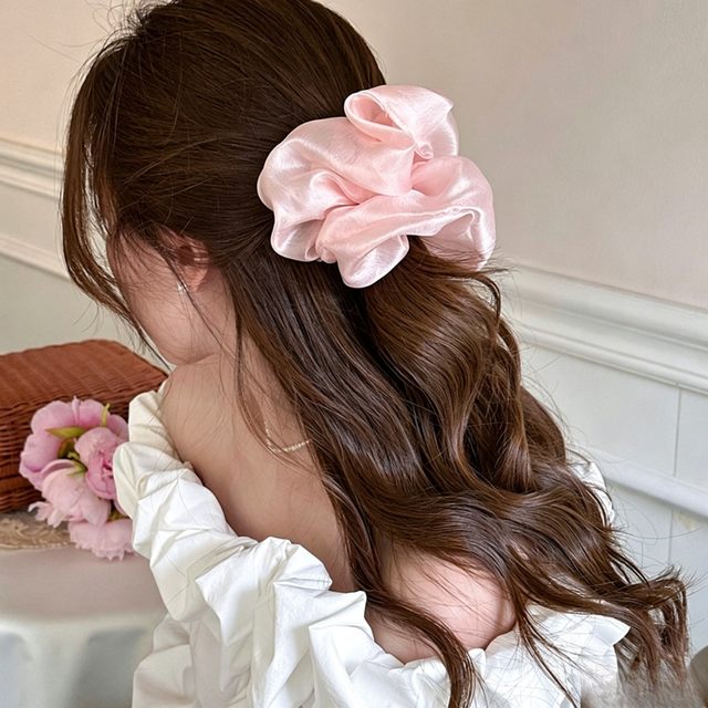 Chiffon Large Scrunchies Wholesale Jumbo Size Cute Mesh Hair Scrunchies Fashionable Hair Accessories for Women