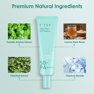 Private Label Vegan Cica Moisturizing SPF 50 UVA/UVB Protection No White Cast <strong>Clear</strong> Filter Sun Essence Custom <strong>Sunscreen</strong> - Product Image 6