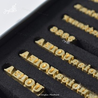 Lettres en cuir personnalisées, 26 tampons alphabétiques en laiton, tampons métalliques interchangeables, ensemble complet de tampons en laiton pour machine à estamper le cuir