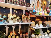 Bougie électronique LED en forme de pomme de pin de Noël, fausse bougie décorative de bureau, lumière réaliste, style européen et américain