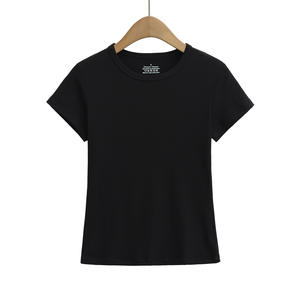 <span class=keywords><strong>Camiseta</strong></span> de Manga Corta Informal, Estilo Europeo y Americano, Estilo Primavera, Simple, Básica, Sexy, con Cuello Redondo - Product Image 6