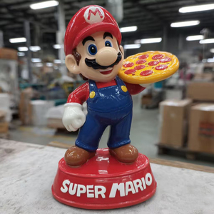 Figurines en résine grandeur nature de conception moderne, statues de Mario, décoration de bureau en fibre de verre, <span class=keywords><strong>sculpture</strong></span> de Mario Brother - Product Image 5