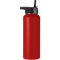 Bouteille d'eau isolée réutilisable à double paroi personnalisée de 32oz en acier inoxydable à large ouverture