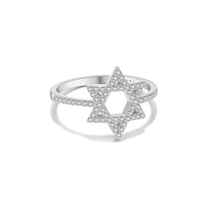 Bague étoile en argent sterling Bagues plaquées or 14 carats Bague zircon de qualité 5 A pour femme - Product Image 5