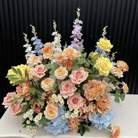 Chemin de table en soie artificielle colorée de 60 cm, fleurs de table, centre de table, arche florale