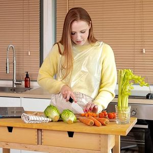 HuamaohengchunDisposable Aprons for Adult, 300Pcs Clear Plastic apron for Painting Party, Cooking, Housework, Picnic - Product Image 5