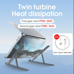 Support d'ordinateur portable RGB pleine couleur réglable avec ventilateur de refroidissement, refroidisseur d'ordinateur portable gaming à air, plaques en aluminium – Vente en gros - Product Image 5