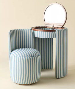 Eccezionale Toeletta Italiana Dilly Dally con Specchio e Cassetti, Scrivania per Trucco in Legno, Comò di Lusso per Camera da Ragazza - Product Image 1