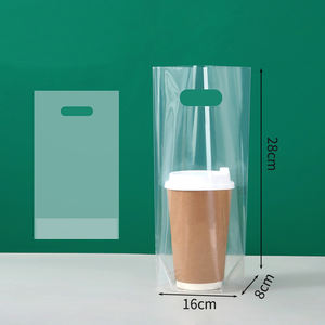 Bolsa de Plástico Transparente Reciclable Personalizada con Logotipo de Marca Impreso, Bolsa para Llevar Café, Bolsa con Asa - Product Image 6
