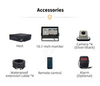 Kit de 4 caméras de recul pour voiture avec vue d'oiseau, 360 degrés, pour système de stationnement, 360