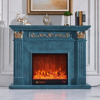 Cheminée électrique classique moderne avec flamme LED, chauffage à température réglable pour usage domestique et hôtelier, installation encastrée