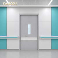 Porte d'hôpital en acier certifiée ISO, antibactérienne, facile à désinfecter, pour centre de premiers secours, soins intensifs, salle d'urgence