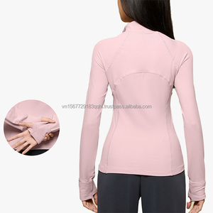 เสื้อยืดแขนยาวคอตั้งแบบซิปครึ่งตัวสำหรับผู้หญิง ทรงเข้ารูป กระชับสัดส่วน เหมาะสำหรับออกกำลังกาย วิ่ง เล่นโยคะ ใส่ได้ในฤดูใบไม้ร่วง - Product Image 5