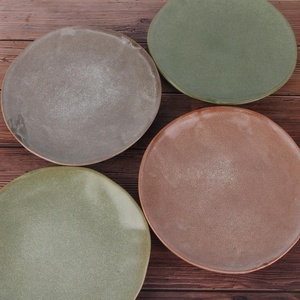 Assiettes de table en céramique rétro nordique à glaçure réactive, assiettes de <span class=keywords><strong>cuisine</strong></span> personnalisées en grès pour restaurant, maison, vente en gros - Product Image 1