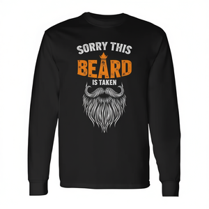 Lo siento, esta camiseta de manga larga con diseño de barba ya está vendida para él. - Product Image 2