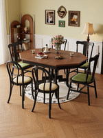 Ensemble table et chaises de salle à manger octogonales en bois massif, style mi-siècle, vintage français, pliables, extensibles et télescopiques, pour petites maisons