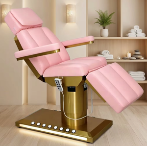 Sillón de Tratamiento de Lujo Multifuncional para Salón de Belleza, Cama de Peluquería, Lavacabezas, Marrón, con Ruedas, para Estética y Pestañas - Product Image 1