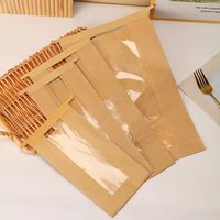 Sacs à pain en kraft écologiques avec fenêtre, emballages de boulangerie, résistants à la graisse, recyclables, biodégradables, impression en gros