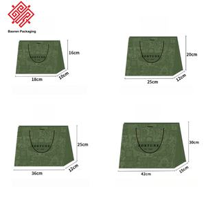 Baoren Envío Inmediato Estilo Ins Regalo Verde Oscuro Souvenir Ecológico Reutilizable Bolsa de Papel de Lujo para Compras con Asa de Cinta para Velas y Manualidades - Product Image 6