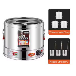Équipement de cuisson commercial en acier inoxydable, <span class=keywords><strong>cuiseur</strong></span> à <span class=keywords><strong>pâtes</strong></span> électrique commercial à 3 paniers / cuisinière à nouilles / <span class=keywords><strong>cuiseur</strong></span> <span class=keywords><strong>vapeur</strong></span> - Product Image 6