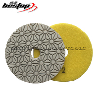 Tampons de polissage diamantés 4 pouces D100mm 3 étapes Personnalisables OEM Support Tampon abrasif durable pour pierre granit marbre quartz