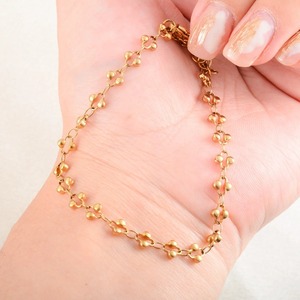 Bracelet en acier inoxydable en forme de fleur, couleur or et argent, motif croisé, chaîne faite à la main pour femme, cadeau de bijoux - Product Image 6