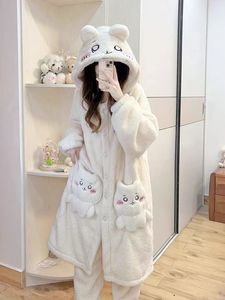 <span class=keywords><strong>Pijama</strong></span> de mujer de invierno con forro polar, estilo largo, con capucha, de felpa, diseño de dibujos animados, para estar en casa, <span class=keywords><strong>disfraz</strong></span> de cosplay para fiesta IM152-W - Product Image 3