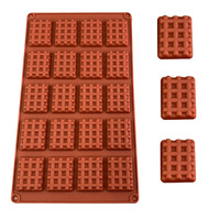 Emporte-pièce rectangulaire en silicone à 20 cavités pour gaufres et biscuits, outil de décoration de gâteaux en fondant, pour la pâtisserie DIY, écologique, certifié LFGB