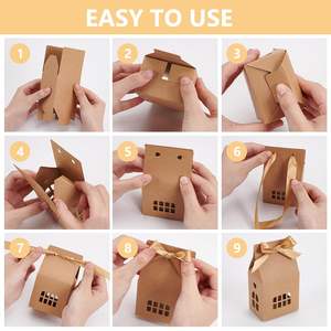 กล่องของขวัญแบบย่อยสลายได้กล่องกระดาษบรรจุภัณฑ์เค้กช็อกโกแลตขนมปังขิงแบบพับได้สำหรับเทศกาลคริสต์มาสบ้านน้อยสุดสร้างสรรค์ - Product Image 4