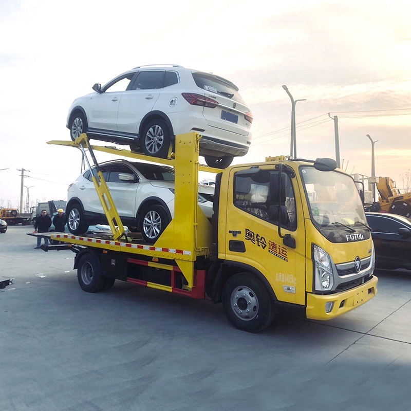 Foton 4x2 Road Vehicle Recovery Truck 2 Cars Fully Landed Doubled Deck Wrecker Tow Truck · image 3