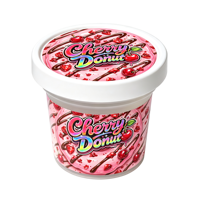 Conteneur refermable de 3,5 g 100 ml pour emballage de bonbons gélifiés, pot en plastique pour crème glacée, pour bonbons, fleurs séchées avec autocollant à effet holographique