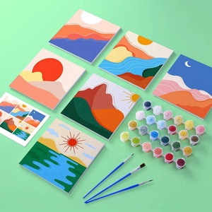 Kit de peinture numérique à l'huile DIY avec pinceaux doux et accessoires, style animaux de dessin animé - Product Image 2