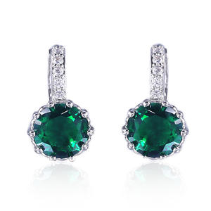 Orecchini Pendenti da Donna Placcati Oro Rosa con Topazio, Gioielli Romantici da Festa, in Lega, Taglio Brillante Rotondo, Montatura a Griffe, alla Moda - Product Image 4