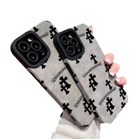 Coque de téléphone en cuir artificiel pour iphone16 16pm 15 15pm Coque de protection tendance 14 13pro 12 11