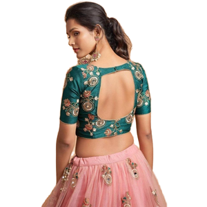 ผ้าตาข่ายปักลายสีพีชสวยงามชุดเจ้าสาวสำหรับโอกาสพิเศษ - Product Image 1