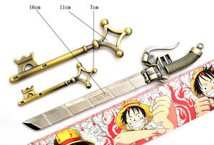 Venta caliente Attack Titan Anime Logo insignia colgante arma llavero collar conjunto para mosquetones y promociones - Product Image 5