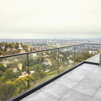 EKOO Garde-corps en verre sans cadre en aluminium en U résistant à la corrosion pour terrasse, balustrade de sécurité pour appartement
