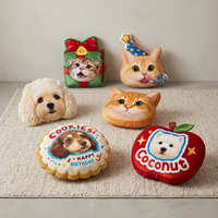 Peluche personnalisée OEM ODM pour animaux de compagnie, porte-clés et oreiller imprimés, en tissu écologique, animal en peluche doux, mascotte promotionnelle, cadeau publicitaire