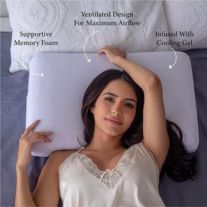 Almohada <span class=keywords><strong>de</strong></span> Espuma Viscoelástica Ventilada con Infusión <span class=keywords><strong>de</strong></span> Lavanda Rina <span class=keywords><strong>Zero</strong></span> Pressure, Almohada Cervical <span class=keywords><strong>de</strong></span> Espuma Viscoelástica Active Bliss para Alivio <span class=keywords><strong>de</strong></span> Presión - Product Image 2