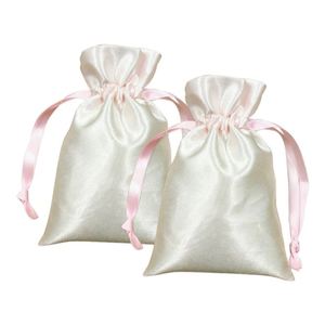 Pochette cadeau en satin, pochettes à bijoux, sacs à bonbons pour mariage, sacs à dragées pour fête nuptiale, sacs à cordon - Product Image 2